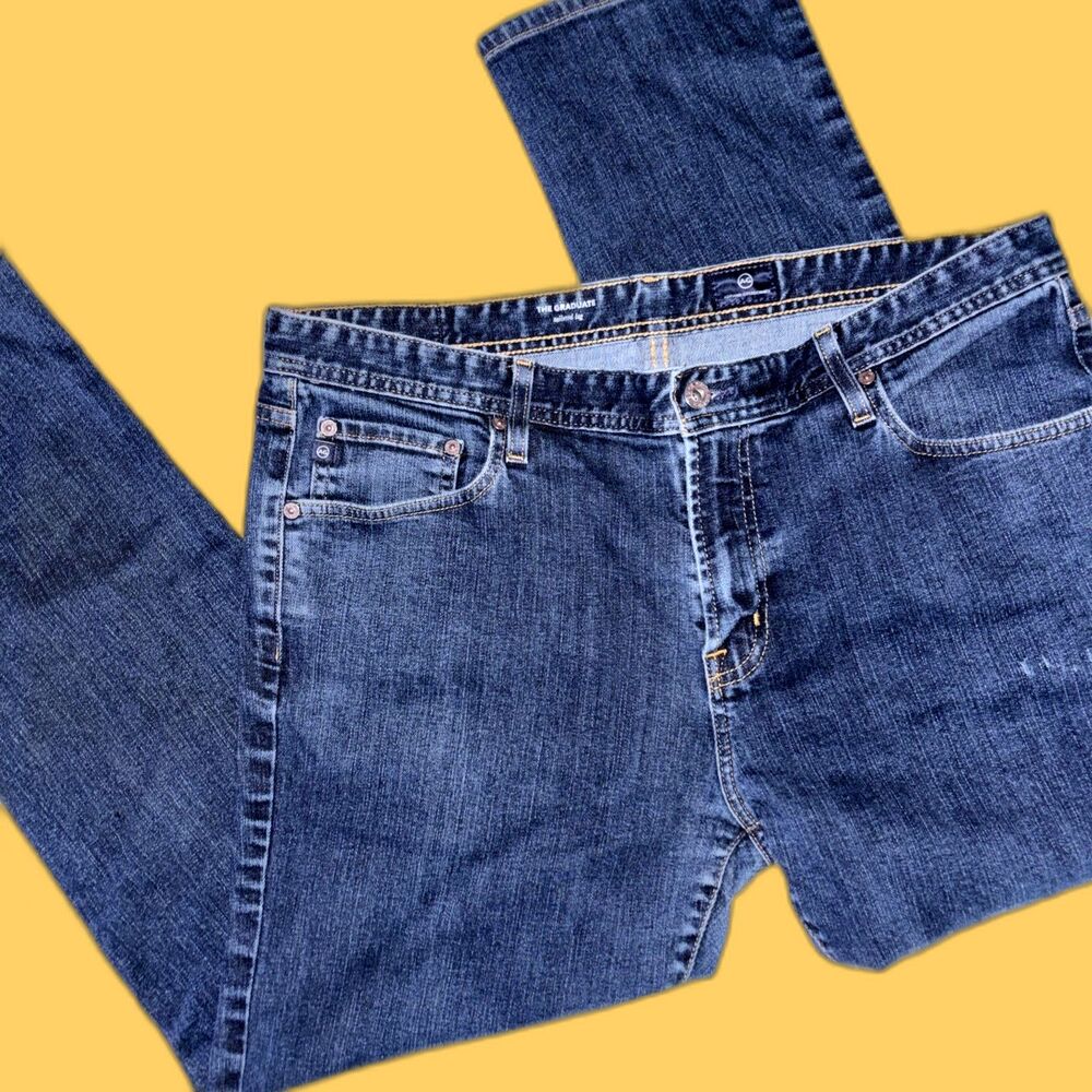 AG Adriano Goldschmied The Graduate Tailored Leg Denim Blue Size 38x32 USA